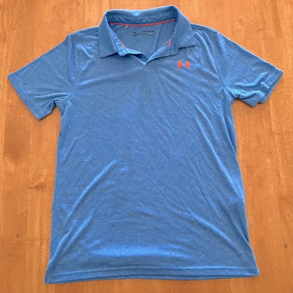 Under Armor Boys Collared Blue Shirt • Size Youth XL